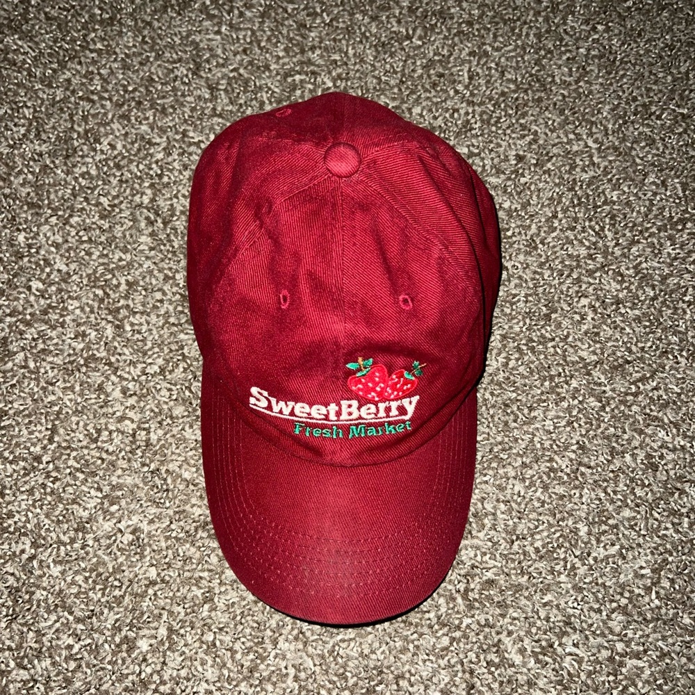 Sweetberry Vintage OG Dark Red White Green Rare Hat